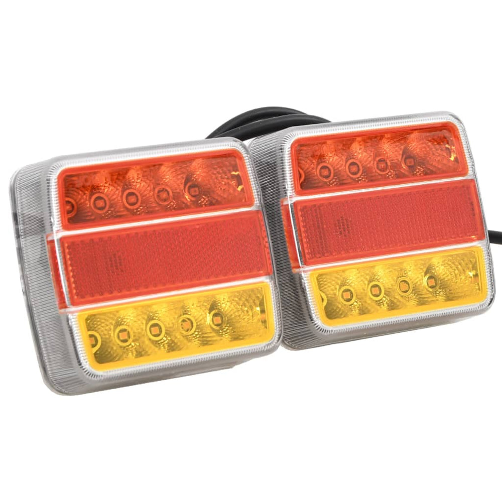 vidaXL Feux de remorque 2 pcs Rouge 10,5x7,5x10 cm Ampoules LED 12V