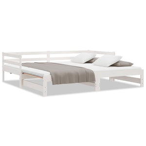 vidaXL Lit de repos gigogne sans matelas Blanc 90x190 cm