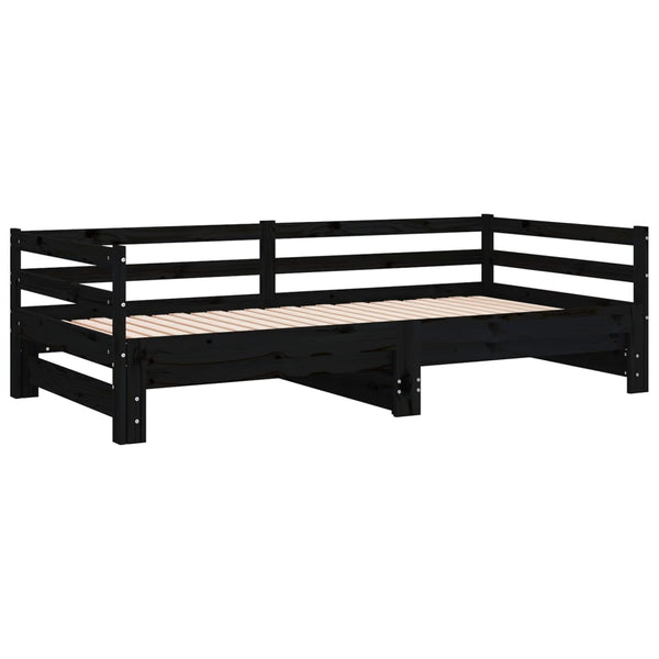 Ausziehbares Tagesbett 90x190 cm, Schwarz