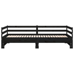 Ausziehbares Tagesbett 90x190 cm, Schwarz