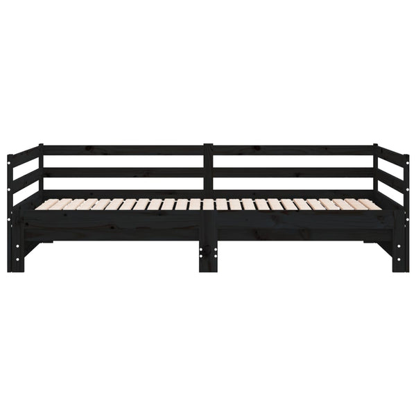 Ausziehbares Tagesbett 90x190 cm, Schwarz