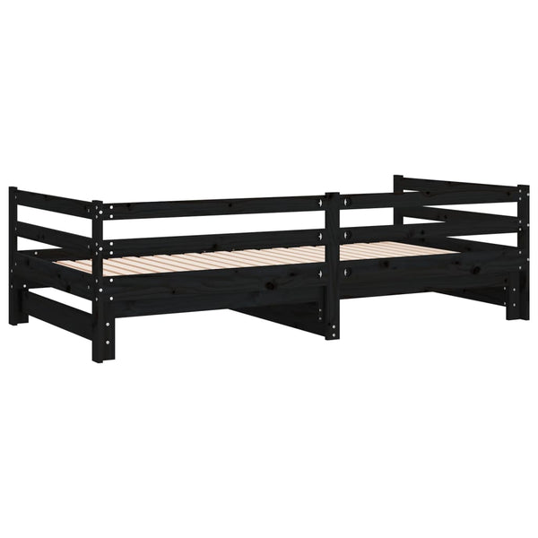 Ausziehbares Tagesbett 90x190 cm, Schwarz