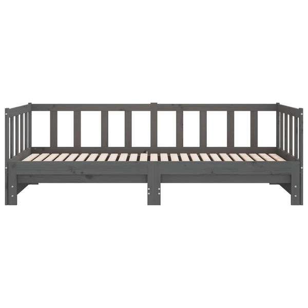 Ausziehbares Tagesbett Grau 90x190 cm Kieferholz