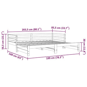 Ausziehbares Tagesbett 80x200 cm Weiß