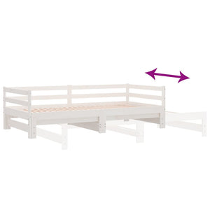 Ausziehbares Tagesbett 80x200 cm Weiß