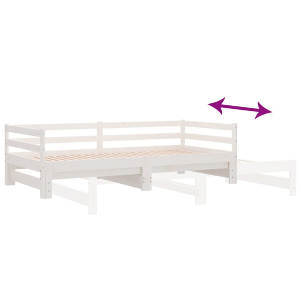 Ausziehbares Tagesbett 80x200 cm Weiß