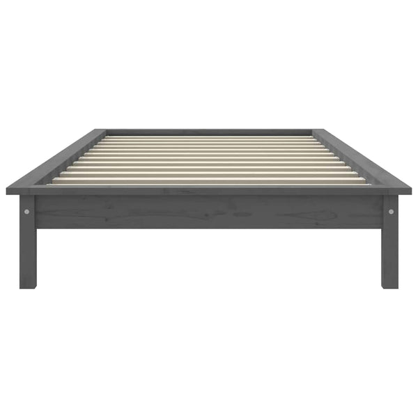 Massivholzbett Grau 90x200 cm