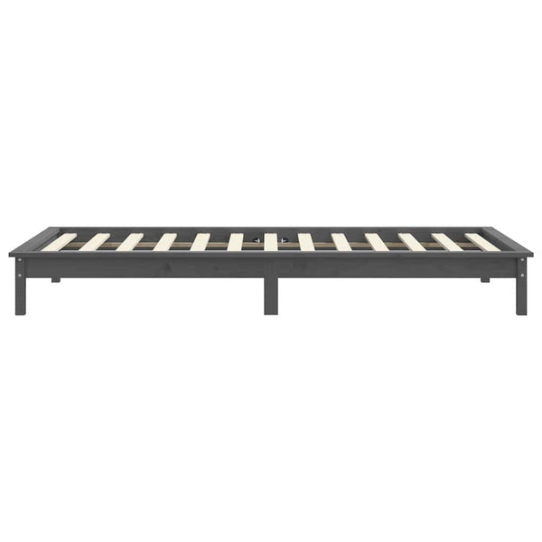 Massivholzbett Grau 90x200 cm