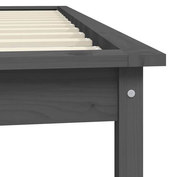 Massivholzbett Grau 90x200 cm