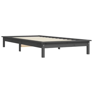 Massivholzbett Grau 100x200 cm