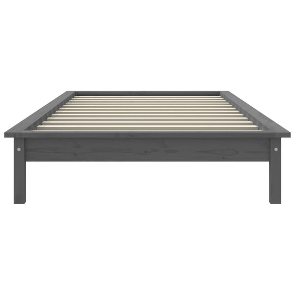 Massivholzbett Grau 100x200 cm