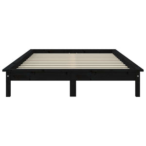 Massivholzbett Schwarz 120x200 cm