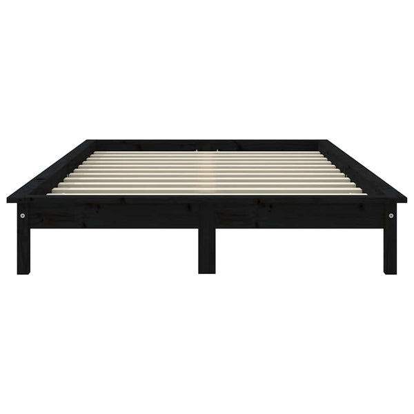 Massivholzbett Schwarz 120x200 cm