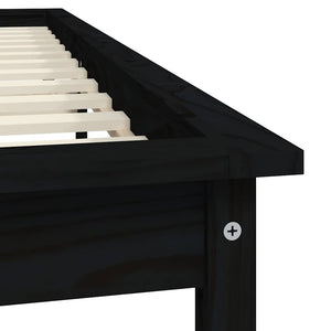 Massivholzbett Schwarz 120x200 cm