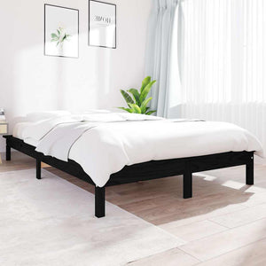 Massivholzbett Schwarz 120x200 cm