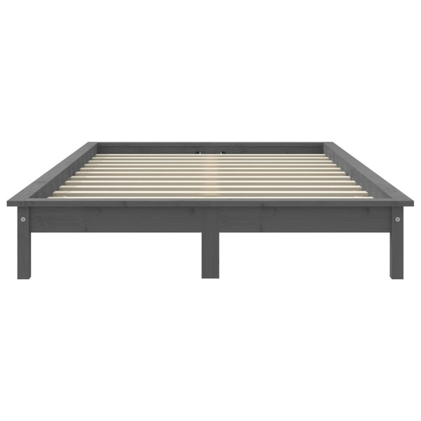 Massivholzbett Grau 150x200 cm