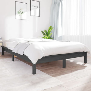 Massivholzbett Grau 150x200 cm