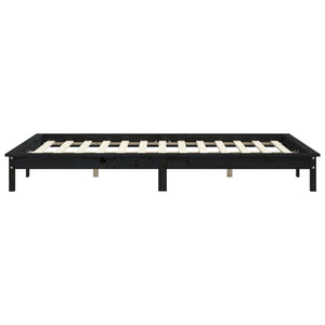Massivholzbett Schwarz 150x200 cm