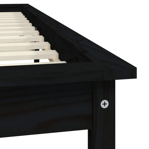 Massivholzbett Schwarz 150x200 cm