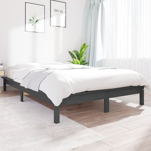 Massivholzbett Grau 120x190 cm