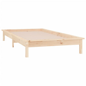 Massivholzbett mit LED 90x200 cm