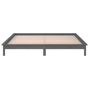 Massivholzbett Grau mit LED 120x200 cm