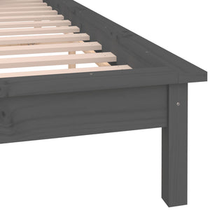 Massivholzbett Grau mit LED 120x200 cm
