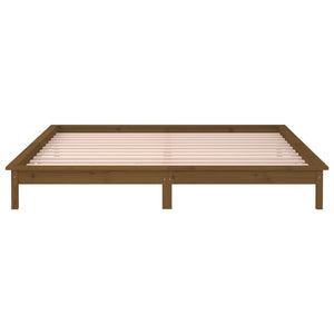 Massivholzbett Honigbraun mit LED 120x200 cm