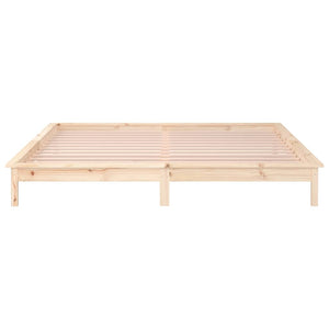 Massivholzbett mit LEDs 200x200 cm