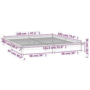 Massivholzbett mit LEDs Honigbraun 120x190