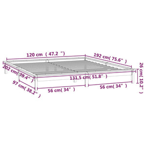 Massivholzbett mit LEDs 120x190 cm Schwarz