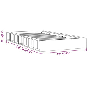 Massivholzbett 75x190 cm Honigbraun