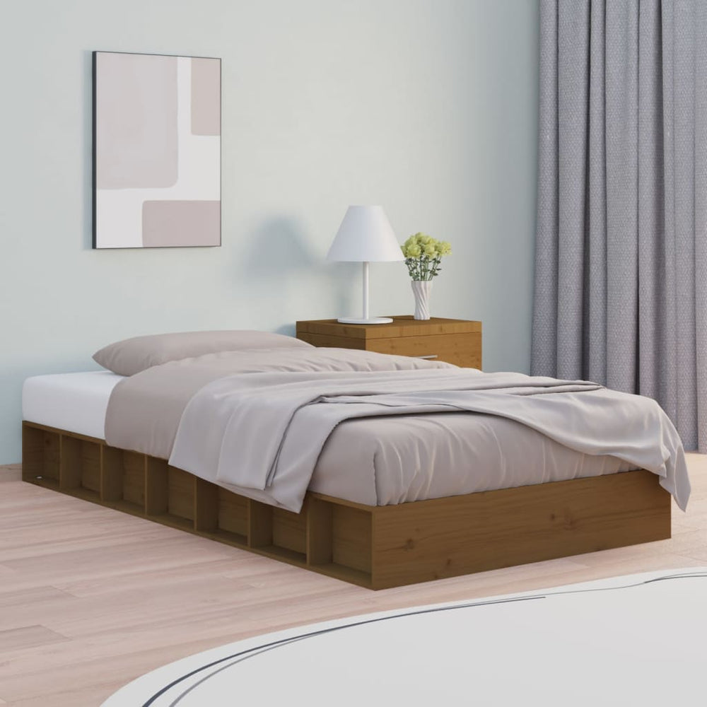 Massivholzbett 75x190 cm Honigbraun