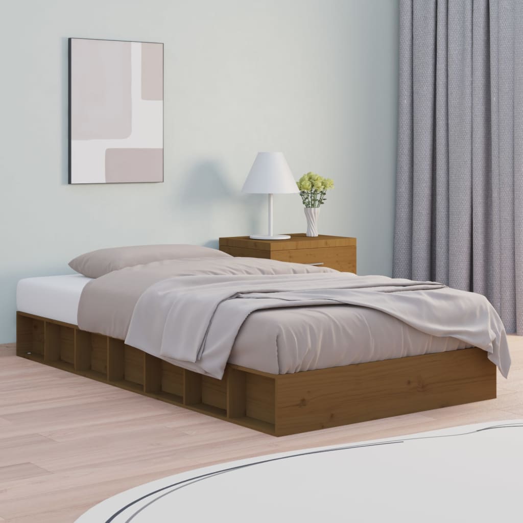 Massivholzbett 75x190 cm Honigbraun