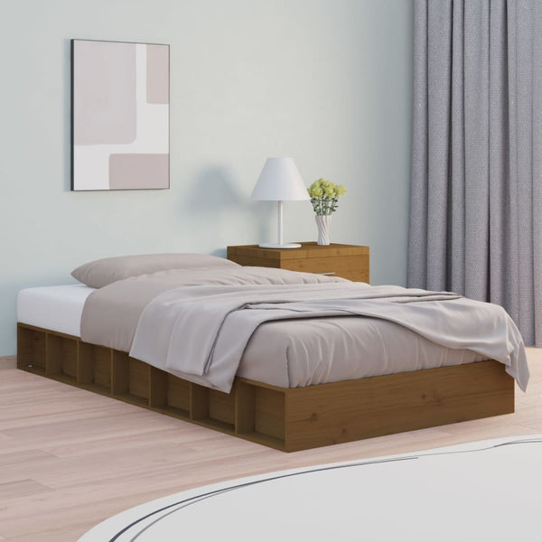 Massivholzbett 75x190 cm Honigbraun