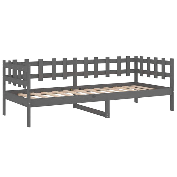 Graues Tagesbett 80x200 cm Kiefer Massivholz