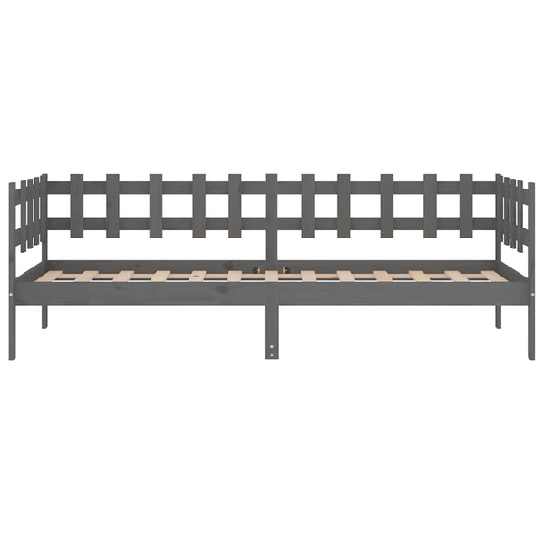 Graues Tagesbett 80x200 cm Kiefer Massivholz