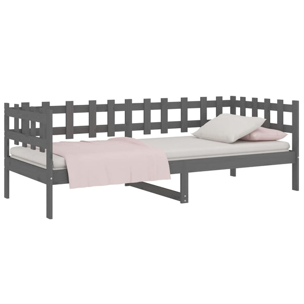 Tagesbett Grau 90x200 cm Kiefer Massivholz