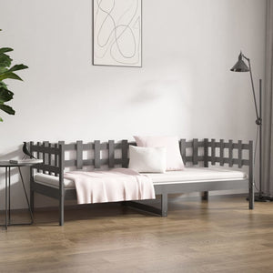 Tagesbett Grau 90x200 cm Kiefer Massivholz