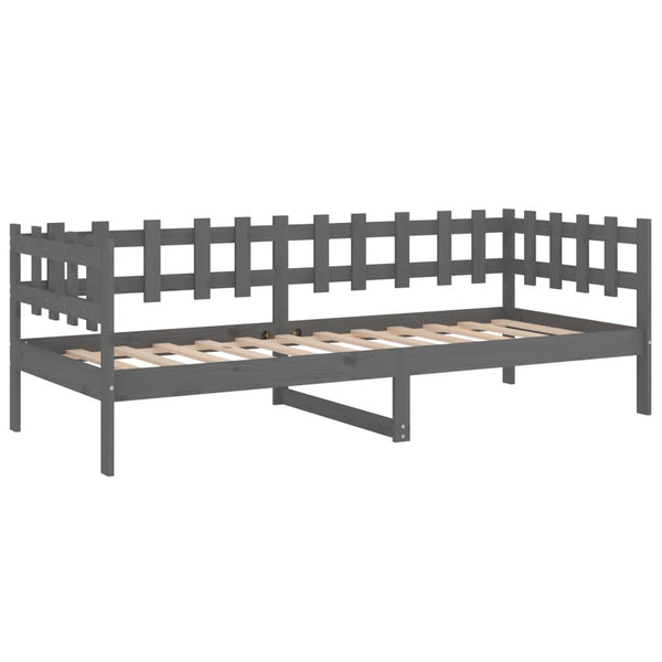 Tagesbett Grau 90x200 cm Kiefer Massivholz