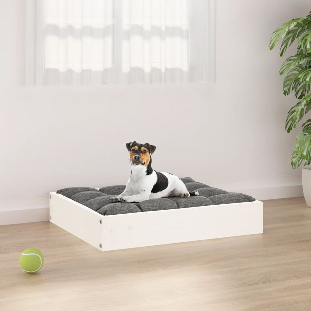 Hundebett Weiß Kiefernholz 51,5x44 cm