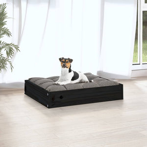 Schwarzes Hundebett aus Kiefernholz, 51,5x44 cm