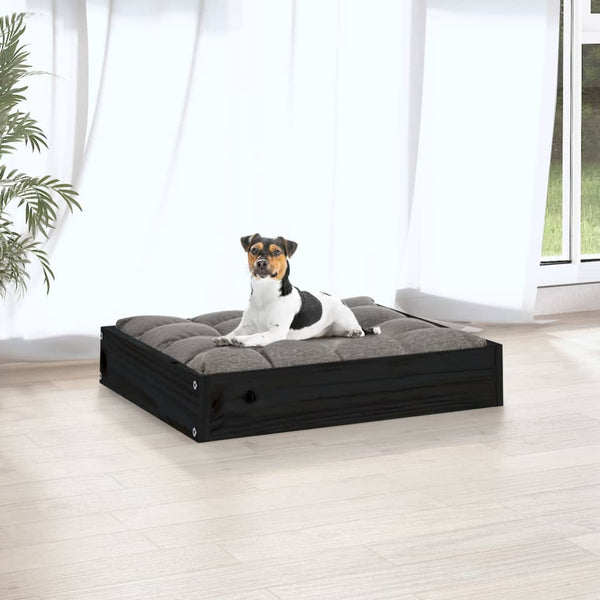 Schwarzes Hundebett aus Kiefernholz, 51,5x44 cm