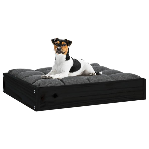 Schwarzes Hundebett aus Kiefernholz, 51,5x44 cm