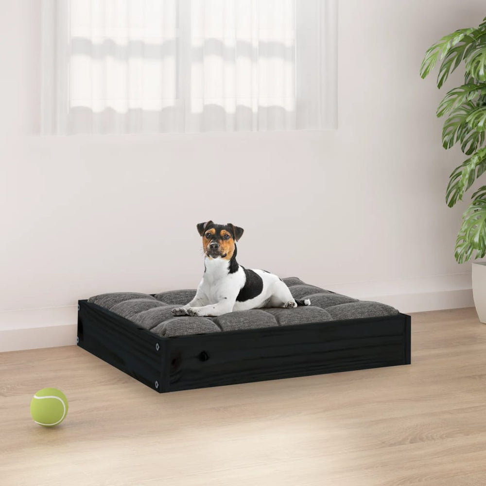 Schwarzes Hundebett aus Kiefernholz, 51,5x44 cm