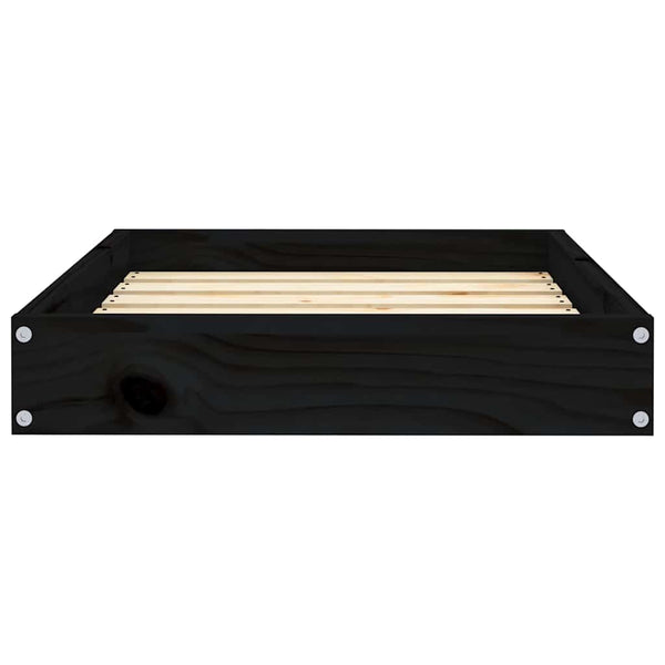 vidaXL Lit pour chien Noir 61,5x49x9 cm Bois de pin massif