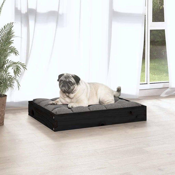 vidaXL Lit pour chien Noir 61,5x49x9 cm Bois de pin massif