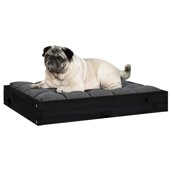 vidaXL Lit pour chien Noir 61,5x49x9 cm Bois de pin massif