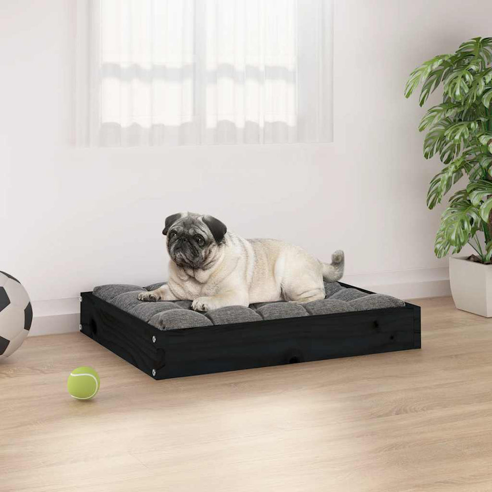 Schwarzes Hundebett aus Kiefernholz 61,5x49 cm