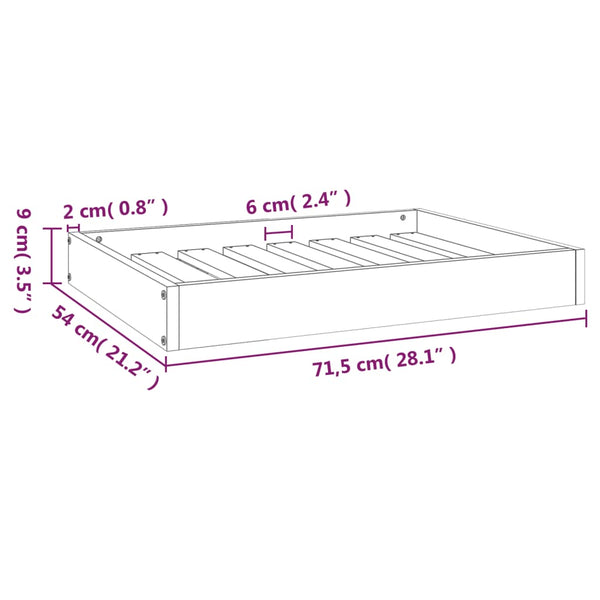 Hundebett Kiefernholz 71,5x54 cm